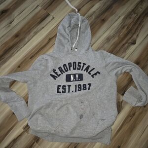 Aeropostale Gray Hoodie with Navy Print